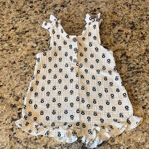 Rachel Zoe Cream Romper with Black Floral Print